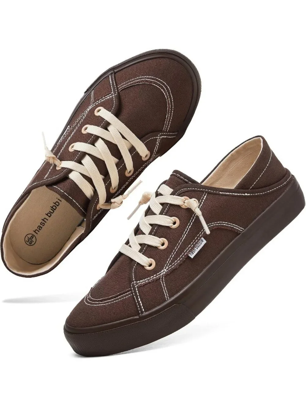 Women's Tan Round Toe Solid Non Slip Fashion Slip on Canvas Loafer Sneaker Shoes